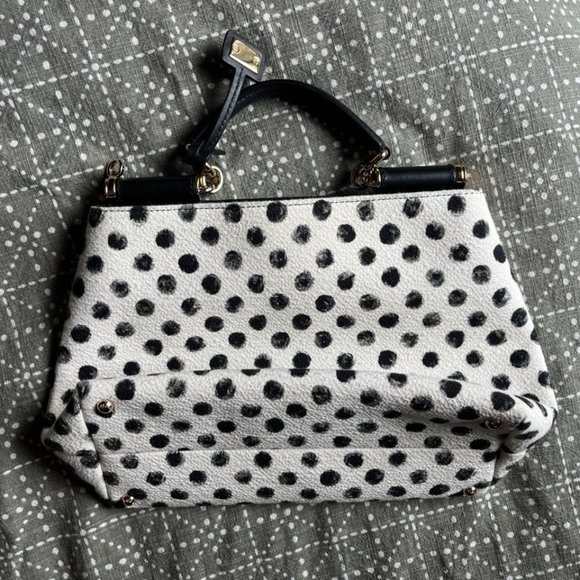 White Polka Dot Medium Miss Sicily Bag - Picture 1 of 6